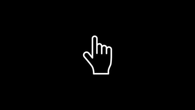 Finger touch gesture animation on white background. Finger clicking animation.