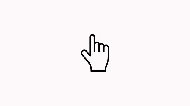 Finger touch gesture animation on white background. Finger clicking animation.