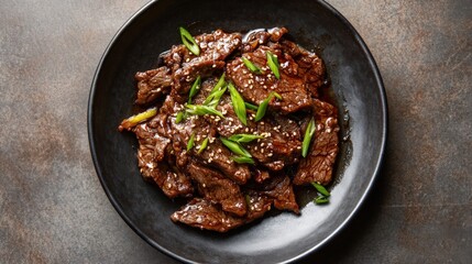 Gourmet Korean bulgogi dish elegantly plated for visual appeal