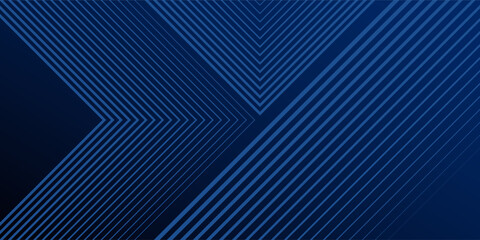 Blue abstract background with glowing arrow lines. Modern shiny blue geometric lines design. Technology futuristic concept. Horizontal banner template. Suit for cover, header, poster, banner arts blue