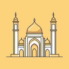 Minimalist Aerial View of Islamic Mosque