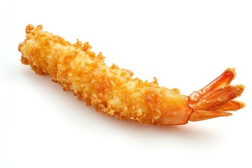 Deep fried shrimp on a white surface is presented here