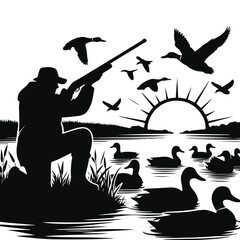 Obraz premium hunting silhouettes