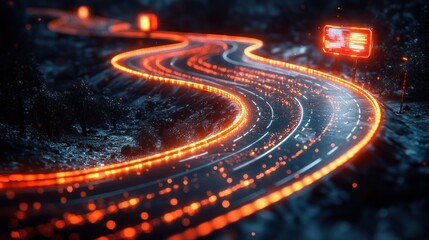 Futuristic winding road