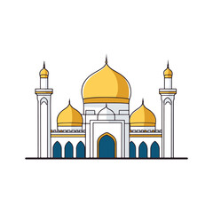 Minimalist Aerial View of Islamic Mosque