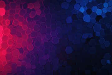 Abstract background with a geometric hexagon pattern in blue and red colors, a dark gradient, vector illustration, flat design, vector style, dark grey background, 