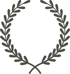 Circular laurel wreath forming an elegant and minimalist frame, perfect for awards, logos and decorations, symbolizing victory, achievement and excellence