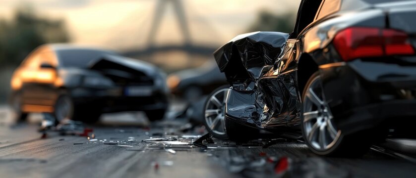 Severe Car Crash on Road