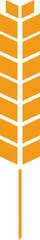 Obraz premium Stylized orange wheat stalk icon symbolizing agriculture and farming, representing healthy food and organic products against a clean white background