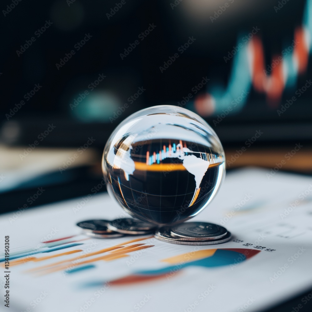 Leinwandbilder crystalline global investment insights innovative data visualization for financial strategy, emergin