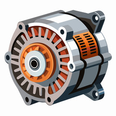 Alternator on a White Background