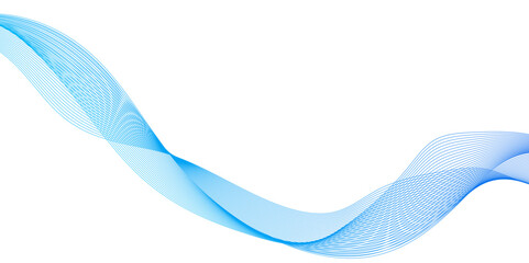 abstract wave line element for design blue and white, vector illustration,  flowing dynamic sound waves for brochure, blue color wave isolated on white.