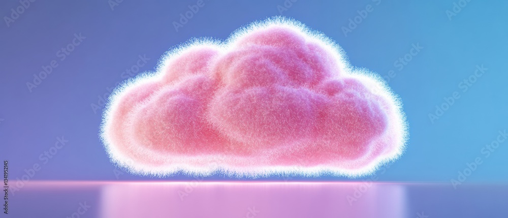 Aufkleber Holographic Cloud Computing Visualization Soft Pastel FinTech Innovation Illustrating Next-Gen Digital Infrastructure and Expense Optimization Technologies