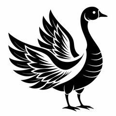 silhouette of a goose