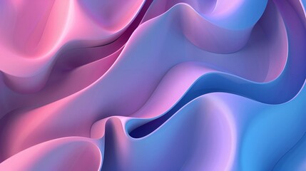 Obraz premium Abstract background with pink and blue shapes, fluid curves and curved lines. Modern wallpaper