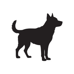 Labrador Retriever Dog silhouette
 black and white Background 