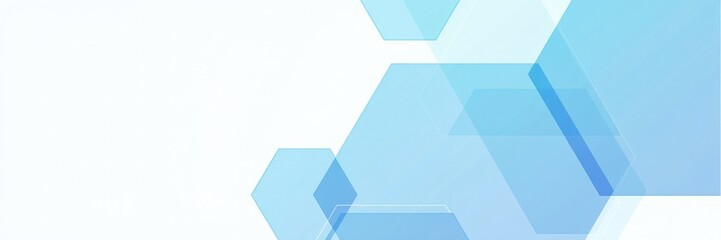 Abstract light blue hexagons on white background