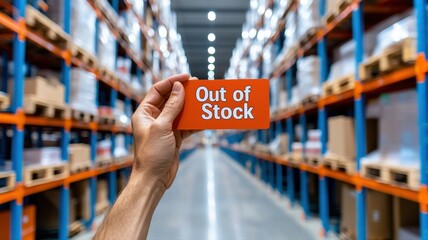 Obraz premium Warehouse employee placing an 