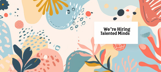 Were Hiring Talented Minds Banner in Pastel Abstract Corporate Design