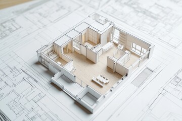Designer interior layout of a new house showing intricate room details and floor plan
