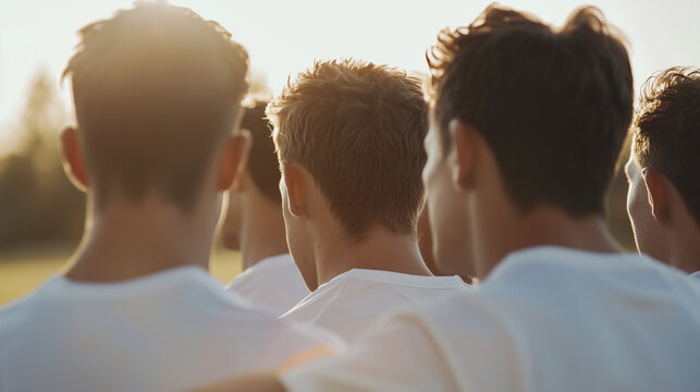 Soccer Team Huddle Before Match Boosting Team Spirit