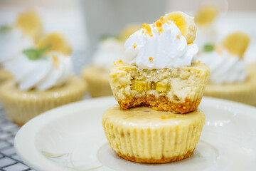 Indulge in the heavenly fusion of ripe bananas and velvety cheesecake, perfectly balanced with a...