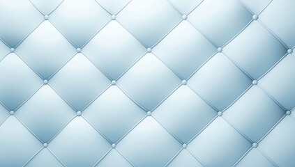 Fototapeta premium Luxury Quilted Texture: An elegant close-up reveals the sumptuous texture of a light blue quilted surface, the plush diamonds punctuated by delicate button accents.