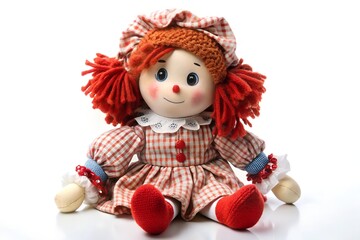 Handmade Rag Doll with Vintage Fabric