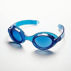 Blue Swimming Goggles, Studio Shot, White Background
