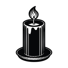 burning candle on a black background