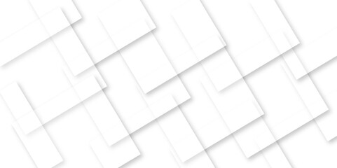 Minimal White Abstract Geometric Background with Overlapping Square Layers