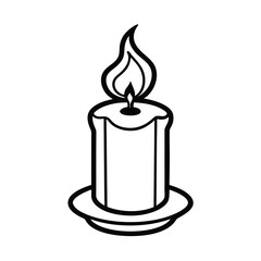 vector illustration of burning candle