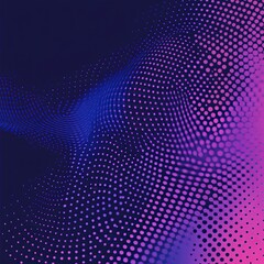 Obraz premium abstract blue background Flat vector gradient halftone pattern on a dark purple background, with simple shapes, dots, and lines