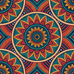 Intricate Mandala Design with Vibrant Symmetrical Patterns