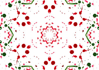 A colorful pattern created using a collage of one photograph, which was repeated nine times in the...