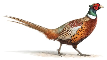 Fototapeta premium Male european common pheasant phasianus colchicus isolated 