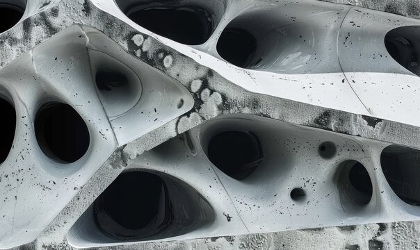 Close-up of an Angular Artificial Structure with Sharp Lines