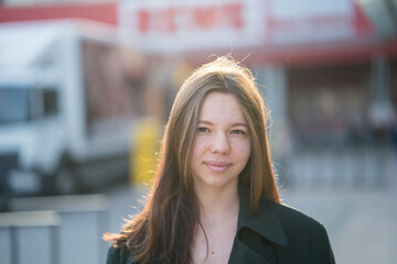 Portrait of a young woman as a teenager.