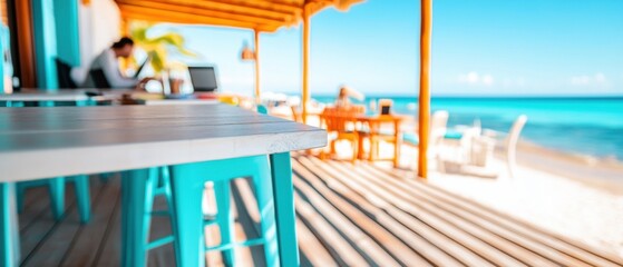 Hybrid Workspace Revolution Vibrant Beachside Co-Working Sanctuary - Immersive Remote Work Experience for Digital Nomads Embracing Flexibility and Coastal Inspiration