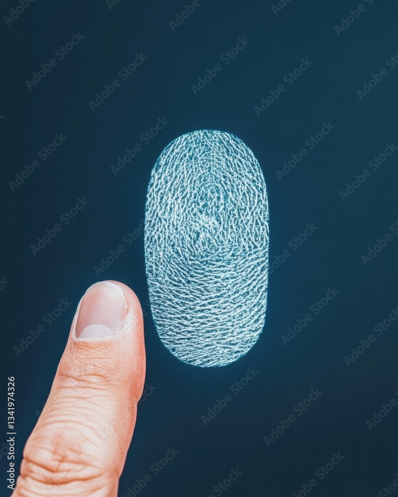 Aufkleber Next-Gen Cybersecurity Visualization Immersive Biometric Authentication Breakthrough in Digital Identity Verification for Zero-Trust Enterprise Environments