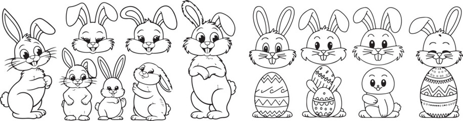 Obraz premium Hand drawn Easter bunny illustration