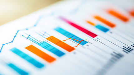 Collection of vibrant and informative charts and graphs visualizing business and financial data for in-depth analysis and decision-making