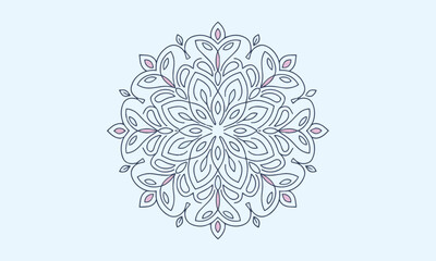 Modern vector illustration of a decorative round mandala design, easily editable.
