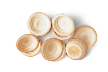 Homemade tartlets isolated on white background