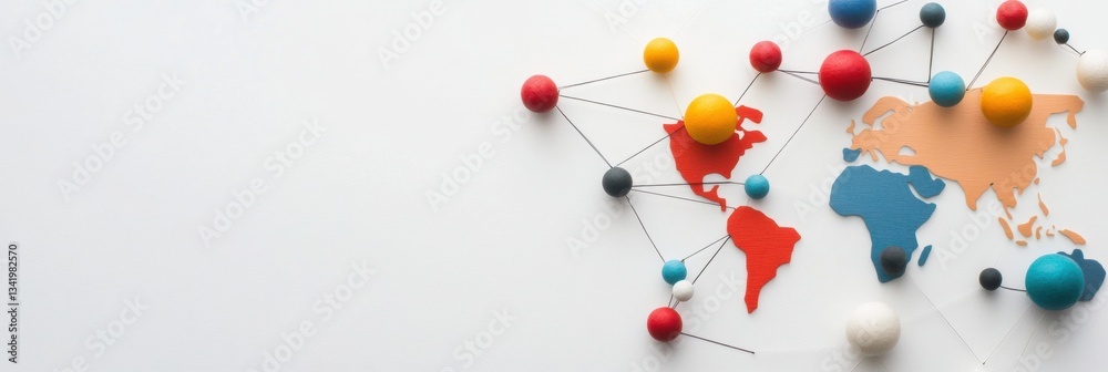 Aufkleber Hyperconnected Globe Dynamic Network Visualization of Global Communication, Multicultural Digital Connectivity and Next-Gen Collaborative Mapping Innovation