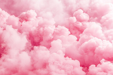 Fototapeta premium Soft pink clouds billowing in a serene sky, creating a dreamy and whimsical atmosphere