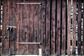 brown wooden boards, fence close up