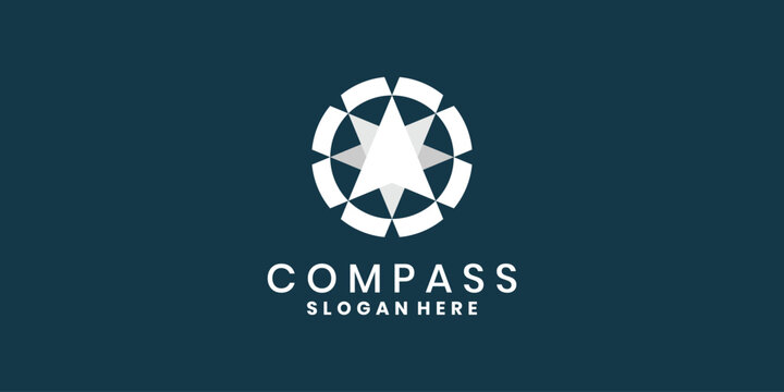 Compass logo design abstract modern shape