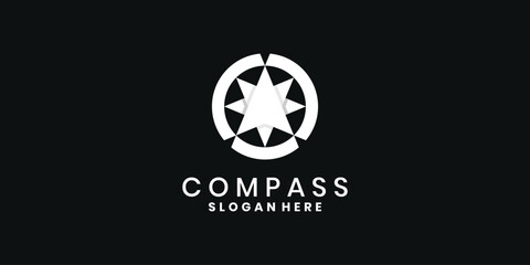 Compass logo design abstract modern shape