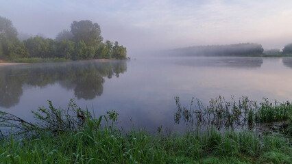misty morning on the lake